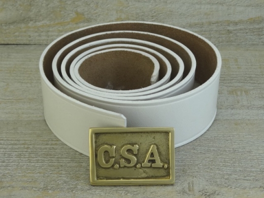 Koppel wei� mit CSA Kasten Schlie�e, Material: Koppel Leder, Schlie�e Messing