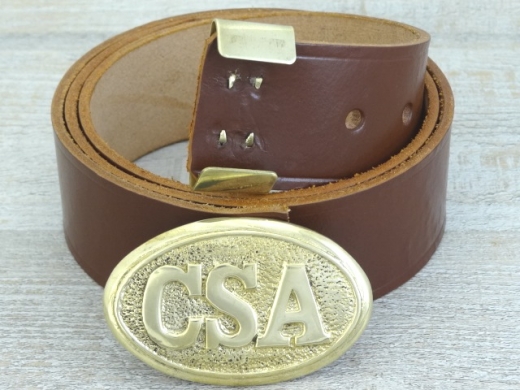 Koppel russet mit CSA oval Vollmessing Schlie�e und Beltkeeper, Material: Koppel Leder, Schlie�e + Beltkeeper Messing
