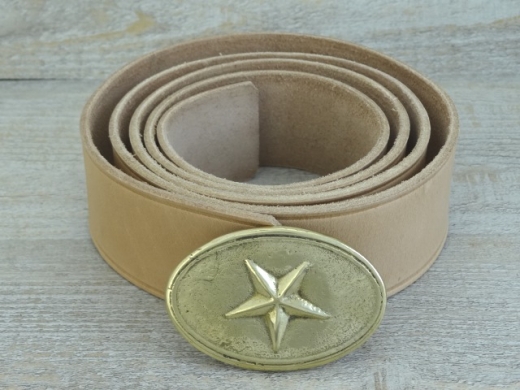 Koppel natur mit Texas Vollmessing Schliee, Material: Koppel Leder, Schliee Messing