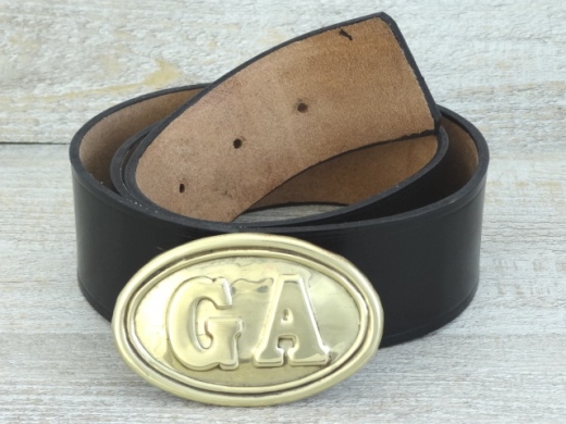 Koppel schwarz mit GA Schliee, Material: Koppel Leder, Schliee Messing gestanzt bleigefllt