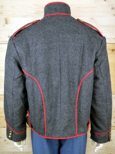 CS Shell Jacket dunkelgrau, Waffenfarbe rot paspeliert, Oberstoff: reine Wolle, Futter: 100% Baumwolle