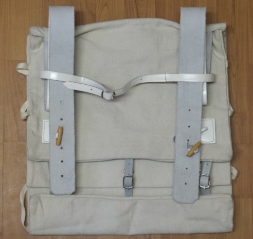 double bag knapsack, natur, wird wie ein Rucksack getragen, weies Leder - Revolutionary War