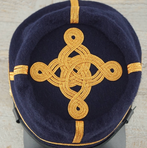 CS / US Kepi dunkelblau Major bis Colonel, auen 100% Wolle, Futter 100% Baumwolle, Schirm / Schweiband 100% Leder