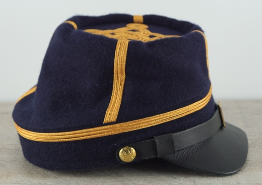 CS / US Kepi dunkelblau Major bis Colonel, auen 100% Wolle, Futter 100% Baumwolle, Schirm / Schweiband 100% Leder