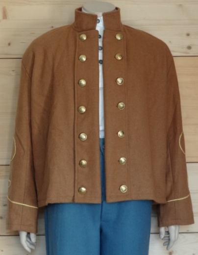 CS Shell Jacket Lieutenant, butternut, 14 CSA Knpfe, Oberstoff: reine Wolle, Futter: 100% Baumwolle