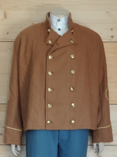 CS Shell Jacket Lieutenant, butternut, 14 CSA Knpfe