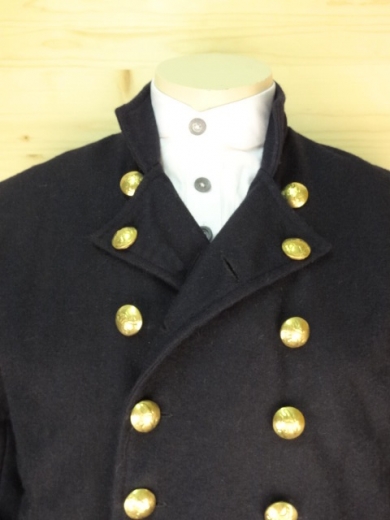 CS / US Frock Coat dunkelblau Captain, 2 reihig, 14 Adler Knpfe, 100% Wolle, Futter 100% Baumwolle