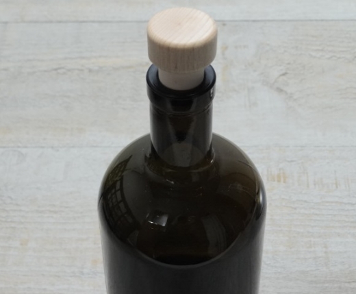 Rundflasche, ca. 500 ml mit Griffkorken antikgrn