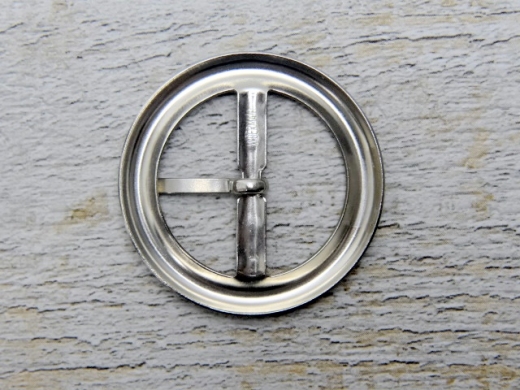 Schnalle fr Riemen bis 2,7 cm, Material: Metall, silberfarben, rund