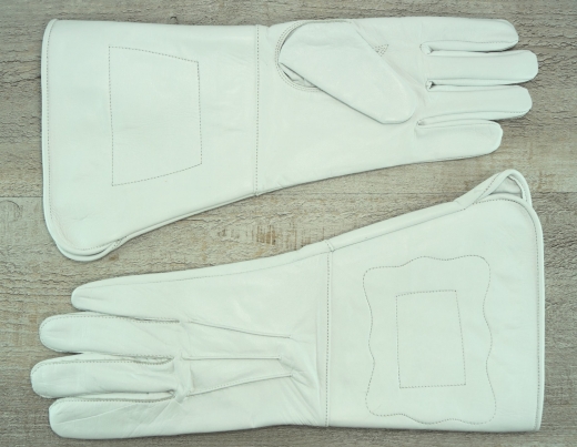 weie Herren Lederhandschuhe, groe Stulpe, Material: 100% Leder