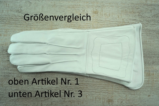 weie Herren Lederhandschuhe, groe Stulpe, Material: 100% Leder