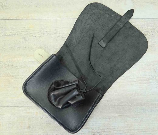 preuische Patronentasche M1809, schwarz, Material: Leder