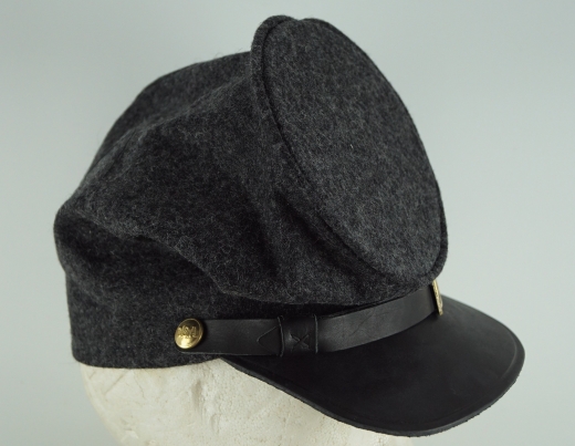 Bummers Kepi CS dunkelgrau, auen 100% Wolle, Futter 100% Baumwolle, Schirm / Schweiband 100% Leder