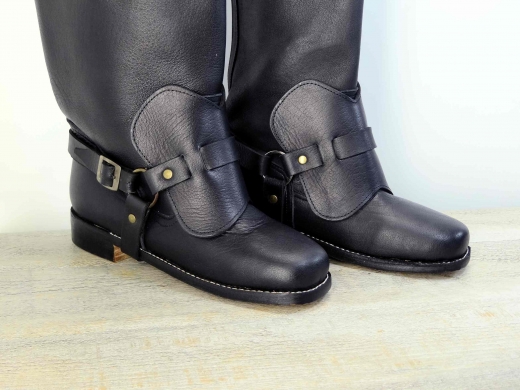 schwarze Leder Stiefel, Musketier Stiefel, Piraten Stiefel, Material: Oberleder, Futter, Sohle 100% Leder