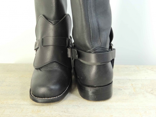 schwarze Leder Stiefel, Musketier Stiefel, Piraten Stiefel, Material: Oberleder, Futter, Sohle 100% Leder