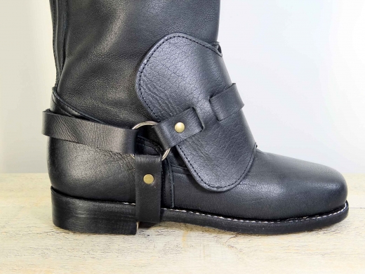 schwarze Leder Stiefel, Musketier Stiefel, Piraten Stiefel, Material: Oberleder, Futter, Sohle 100% Leder