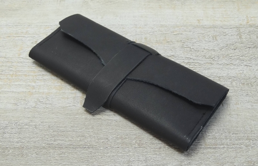 Brieftasche schwarz, klein, ca.: 18,0 cm x 8,0 cm, Material: Leder