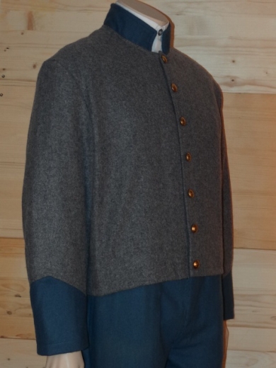 CS Shell Jacket hellgrau, Waffenfarbe blau, Oberstoff: reine Wolle, Futter: 100% Baumwolle