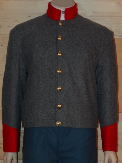 CS Shell Jacket hellgrau, Waffenfarbe rot, Oberstoff: reine Wolle, Futter: 100% Baumwolle