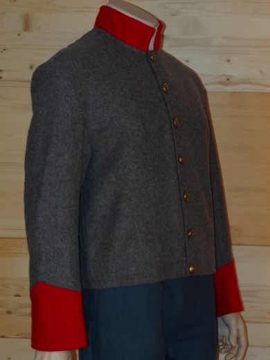CS Shell Jacket hellgrau, Waffenfarbe rot, Oberstoff: reine Wolle, Futter: 100% Baumwolle