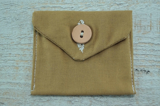 Tasche / Portemonnaie braun, Mae: ca. 9,0 cm x 7,3 cm, Material: 100% Baumwolle