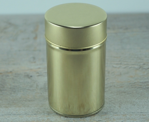 Stlpdeckel Dose, rund, goldfarben, Material: elektrolytisches Weiblech
