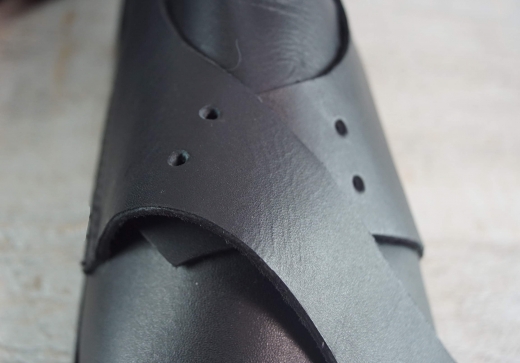 Schnallen/Schnürschuhe schwarz glattes Oberleder eckige Form