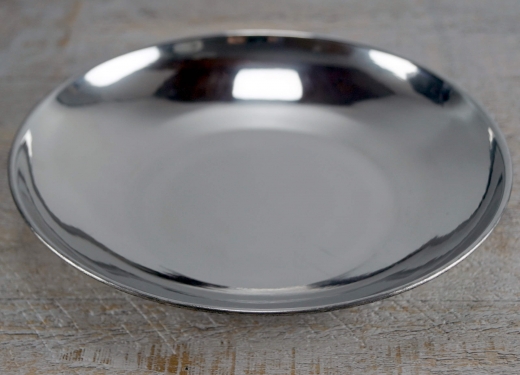 Teller ungeprgt, tief, stainless, ca. 18,5 cm, Material: Edelstahl