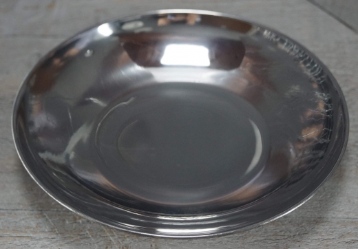 Teller ungeprgt, tief, stainless, ca. 18,5 cm, Material: Edelstahl