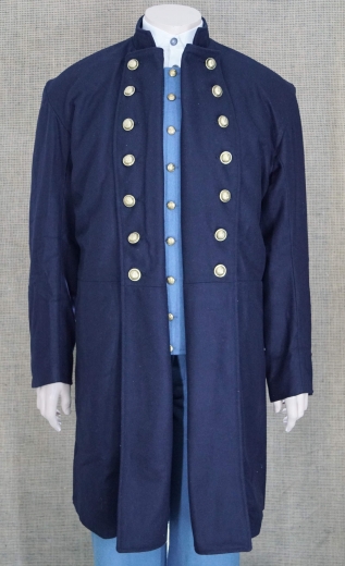 US Frock Coat dunkelblau Major - General, 2 reihig, 14 US Knpfe domed, Knopflcher handgenht, dicke Wolle