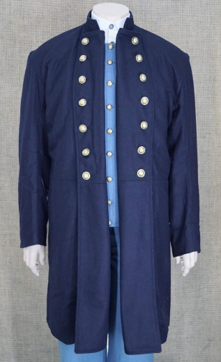 US Frock Coat dunkelblau Major - General, 2 reihig, 14 US Knpfe domed, Knopflcher handgenht, 100% Wolle, Futter 100% Baumwolle