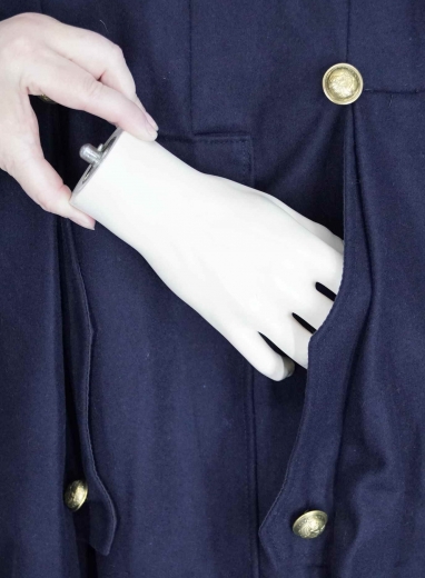 US Frock Coat dunkelblau Major - General, 2 reihig, 14 US Knpfe domed, Knopflcher handgenht, 100% Wolle, Futter 100% Baumwolle