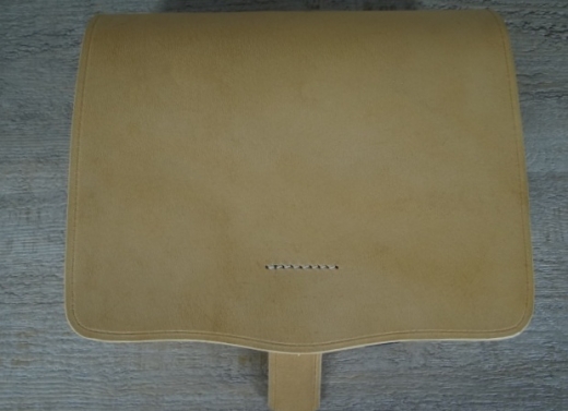 Patronentasche M1855 naturbraun cal. 58, Material: Leder, mit Blecheinsatz verzinnt