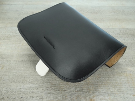 Napoleonische Patronentasche mit Blecheinsatz, schwarz, Material: Leder + Blecheinsatz verzinnt