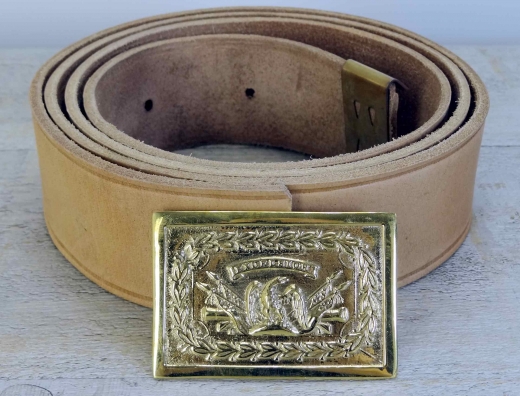Koppel natur mit New York Schliee mit Beltkeeper, Material: Koppel Leder, Schliee + Beltkeeper Messing