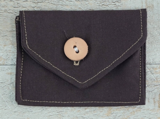 Tasche / Portemonnaie dunkelbraun, Mae: ca. 9,0 cm x 7,0 cm, Material: 100% Baumwolle