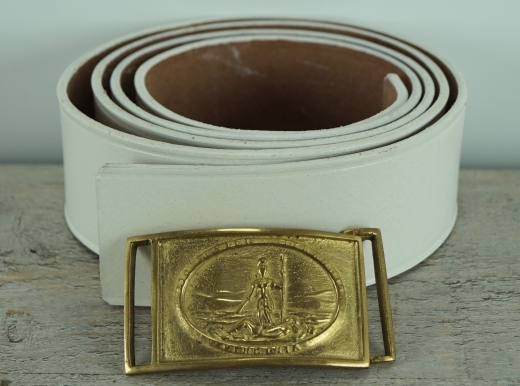 CS Koppel mit 2 teiliger Virginia Schliee, rechteckig, wei, Lnge auswhlbar, Material: Koppel Leder, Schliee Messing