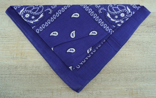 Halstuch mittelblau/wei, ca. 55cm x 55cm, 100% Baumwolle