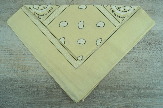 Halstuch beige/wei, ca. 55cm x 55cm, 100% Baumwolle