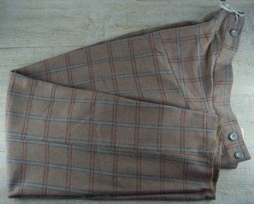 Hose kariert, extra hoher Rcken, Grundfarbe: Tuscaloosa Gray, 100% Wolle