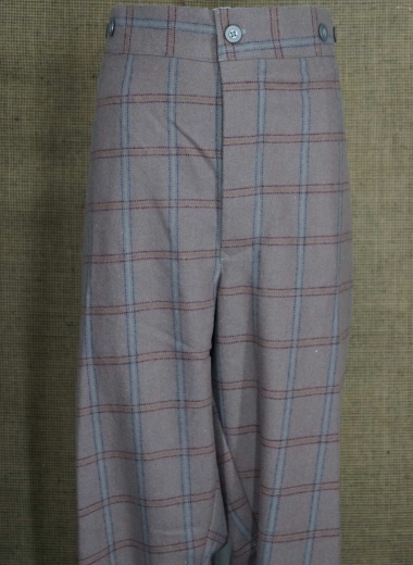 Hose kariert, extra hoher Rcken, Grundfarbe: Tuscaloosa Gray, 100% Wolle