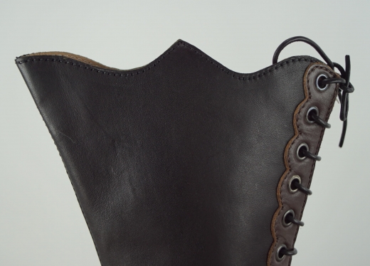 schwarz/braune Leder Stiefelette, hoher Absatz, Material: Oberleder, Futter, Sohle 100% Leder