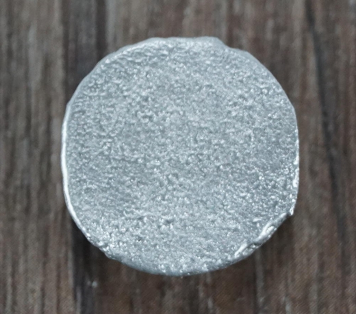 Knopf Pewter, flach, grob verarbeitet, silberfarben, Metall, mit se, Preis pro Stck