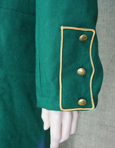 CS Frock Coat grn / gold, 1 reihig, 9 CSA Knpfe, CS Georgia Clinch Rifle, 100% Wolle, Futter 100% Baumwolle