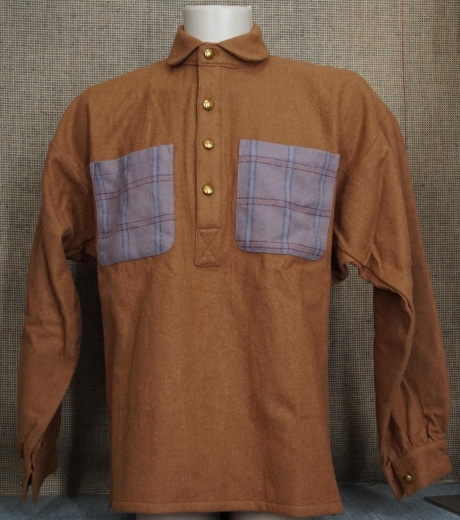 Battle Shirt butternut & tuscaloosa karierte Brusttaschen, 100% Wolle