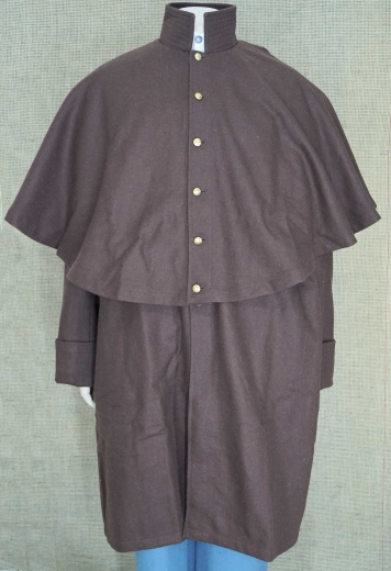 Mantel / Greatcoat dunkelbraun 1 reihig, Material: Oberstoff reine Wolle, Futterstoff reine Baumwolle