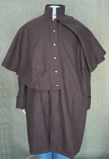 Mantel / Greatcoat dunkelbraun 1 reihig, Material: Oberstoff reine Wolle, Futterstoff reine Baumwolle
