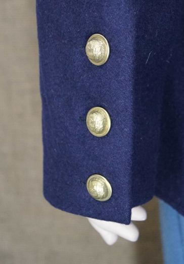 Senior Offiziers Sack Coat, gefttert, dunkelblau, US Adler Stabs Knpfe, dicke Wolle, Knopflcher handgenht