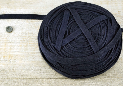 1 m Baumwollband dunkelblau, 100% Baumwolle, (7,00 /m), 1,5 cm breit