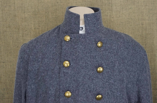 napoleonischer Mantel, hellgrau, Material: Oberstoff reine Wolle, Futterstoff reine Baumwolle